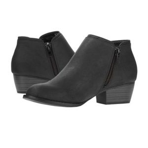 Black Faux Leather Ankle Boots